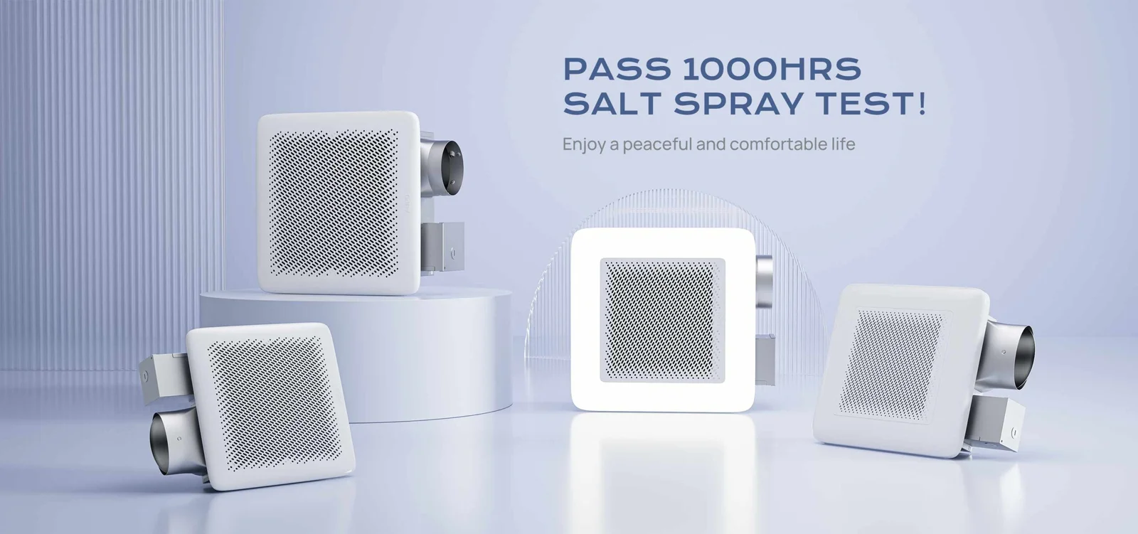 8 inch AC bathroom exhaust fan with 1000 hours salt spray corrosion resistance test