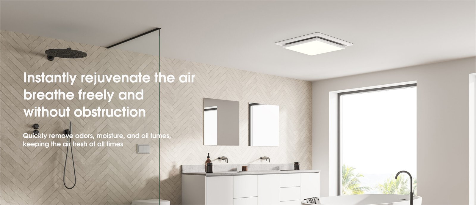 Multi-functional integrated bathroom exhaust fan with LED and dehumidifier